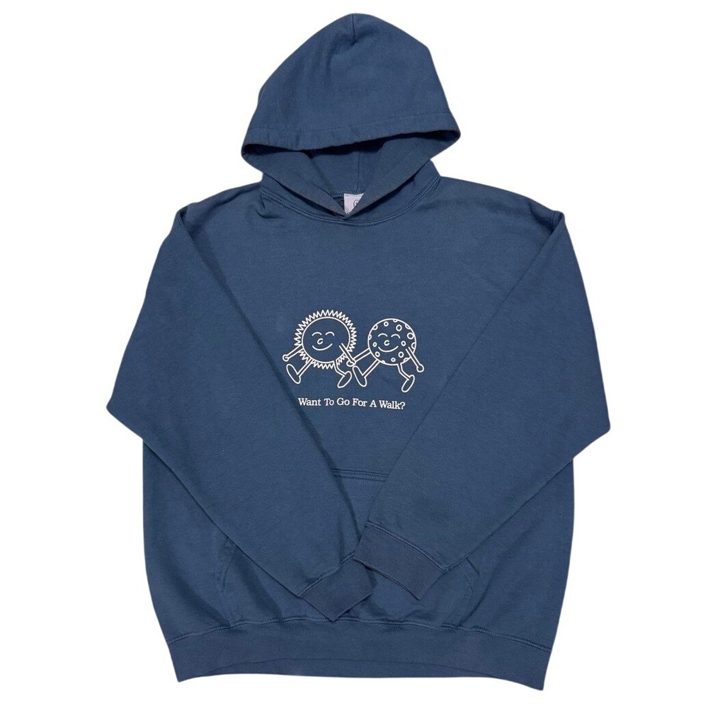 Lonely Ghost Hoodie Unisex Large Blue Different Ways To Say I Love You Graphic